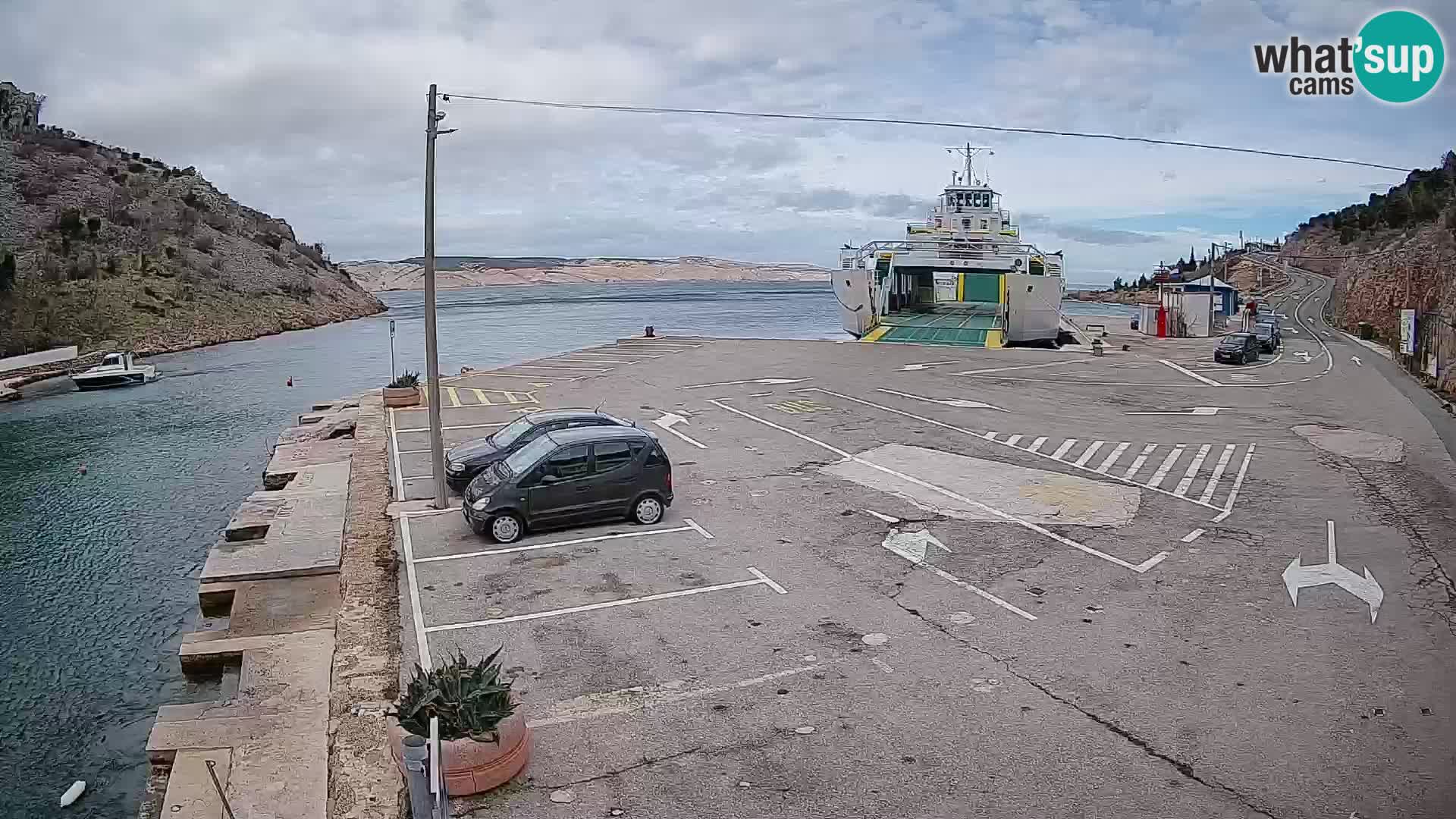 Webcam port de ferry de Prizna – vers l’île de Pag