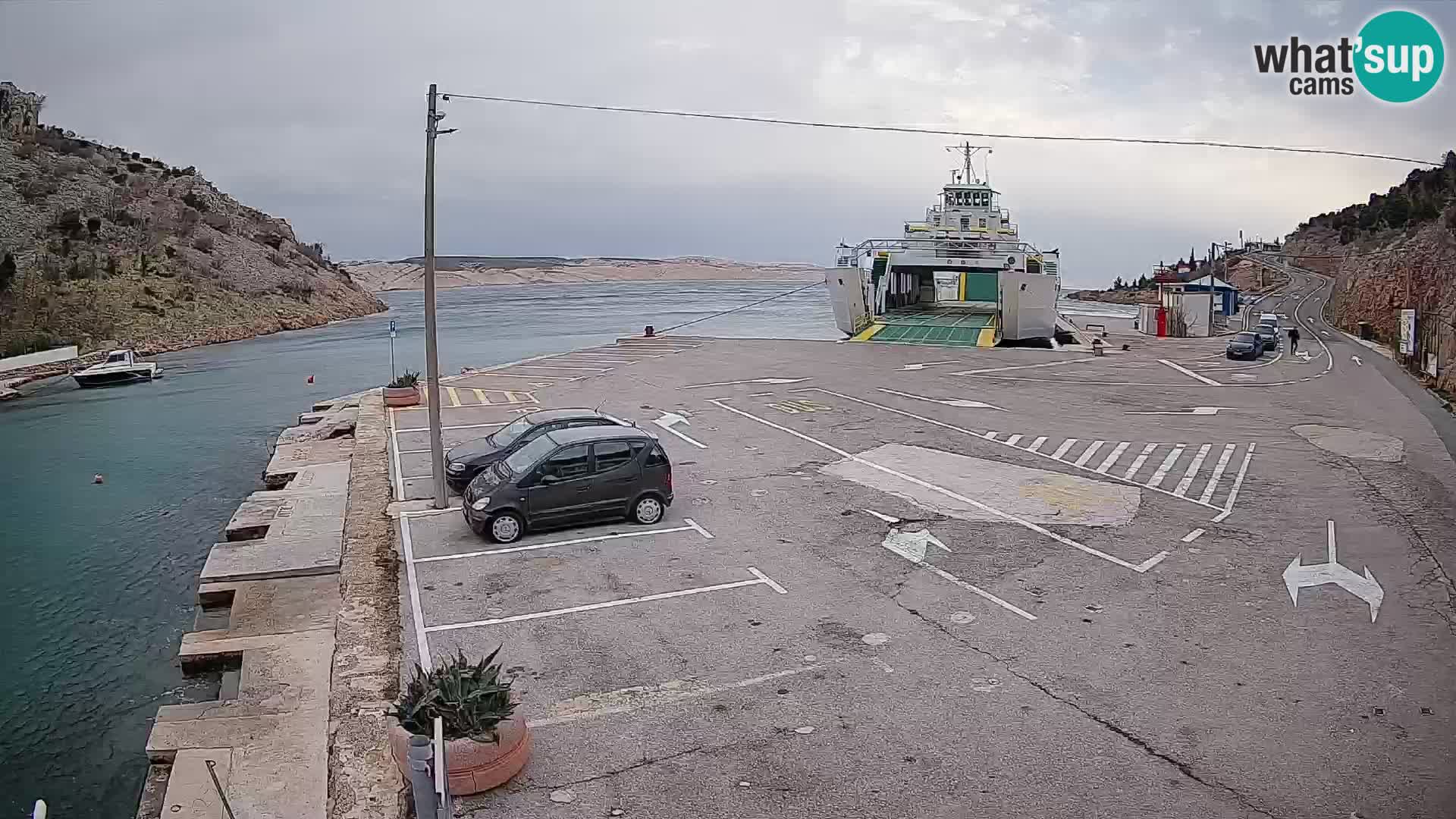 Webcam port de ferry de Prizna – vers l’île de Pag
