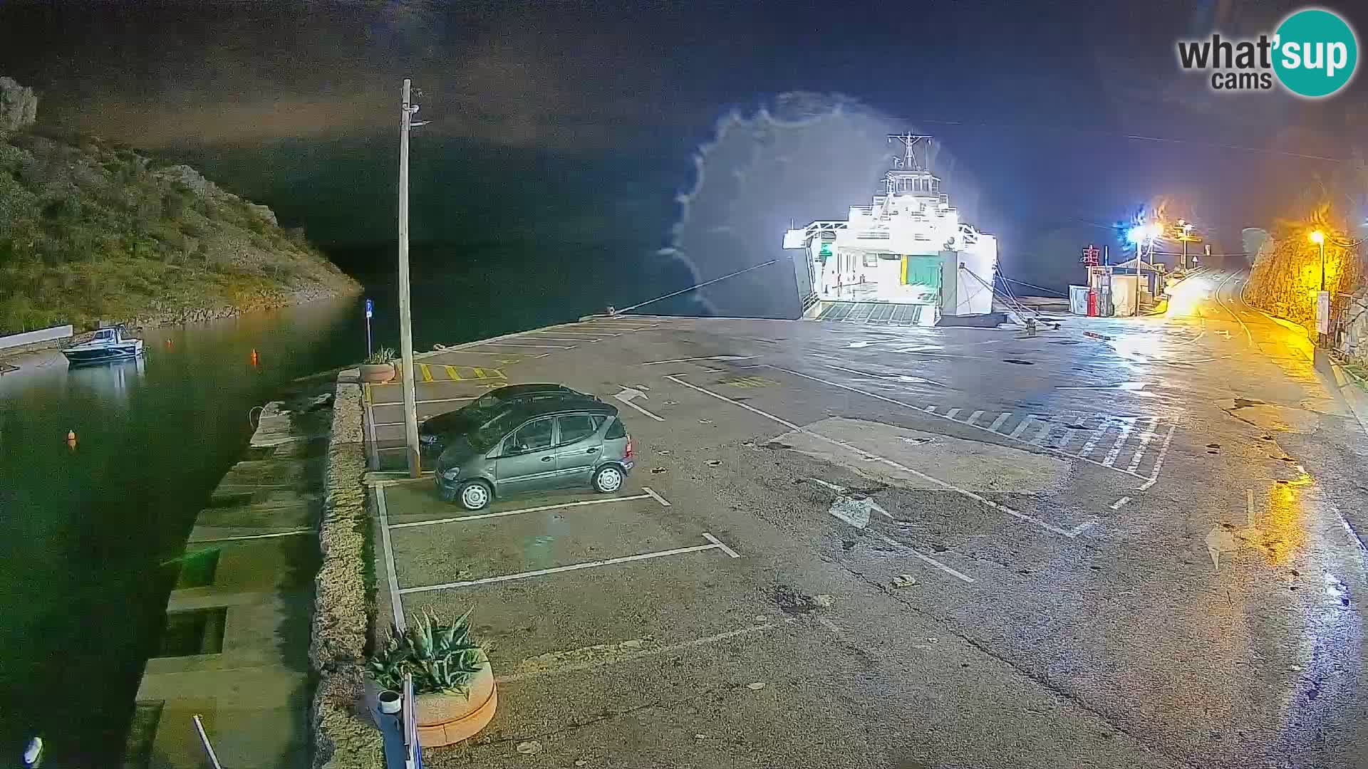 Webcam port de ferry de Prizna – vers l’île de Pag