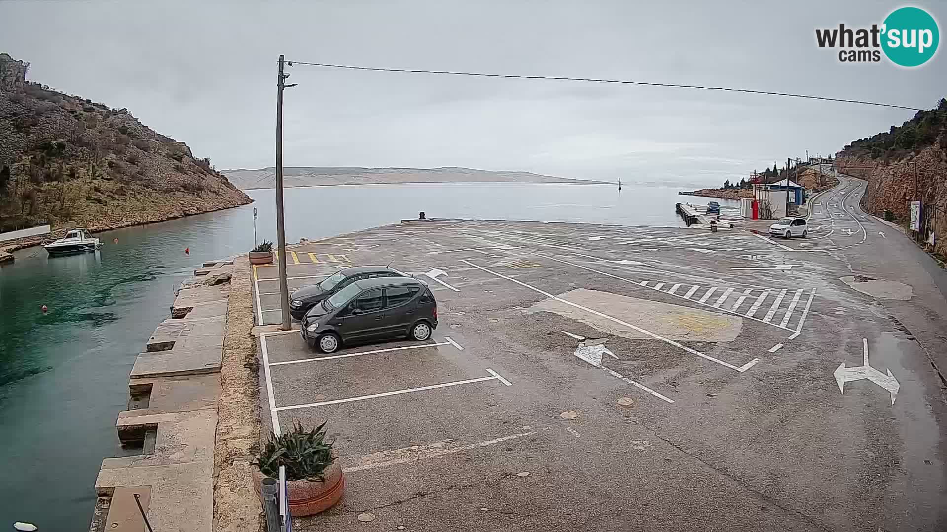 Webcam Fährhafen Prizna – zur Insel Pag