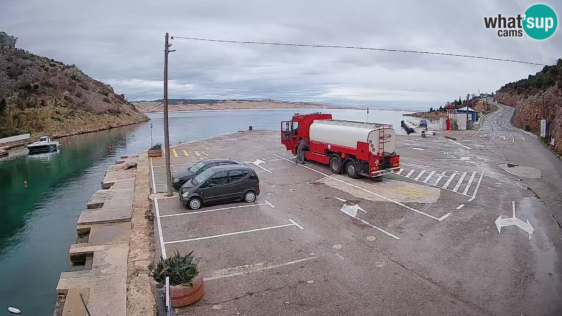 Webcam Fährhafen Prizna – zur Insel Pag