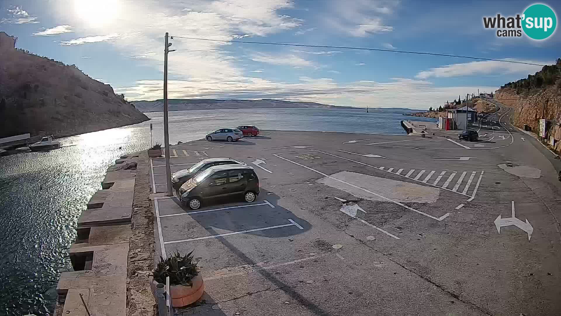Webcam Prizna ferry port to Pag island