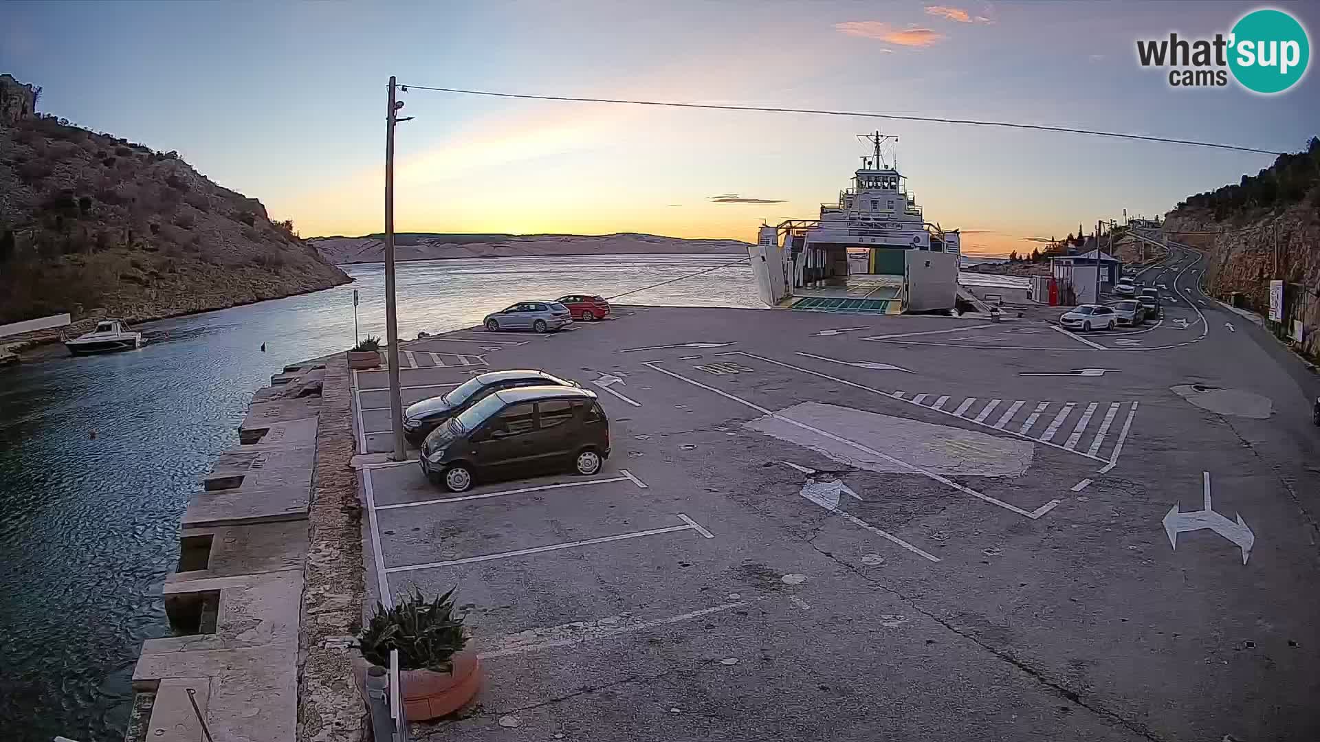 Webcam Fährhafen Prizna – zur Insel Pag