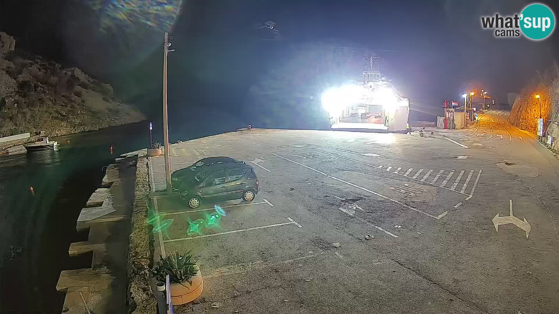 Webcam port de ferry de Prizna – vers l’île de Pag