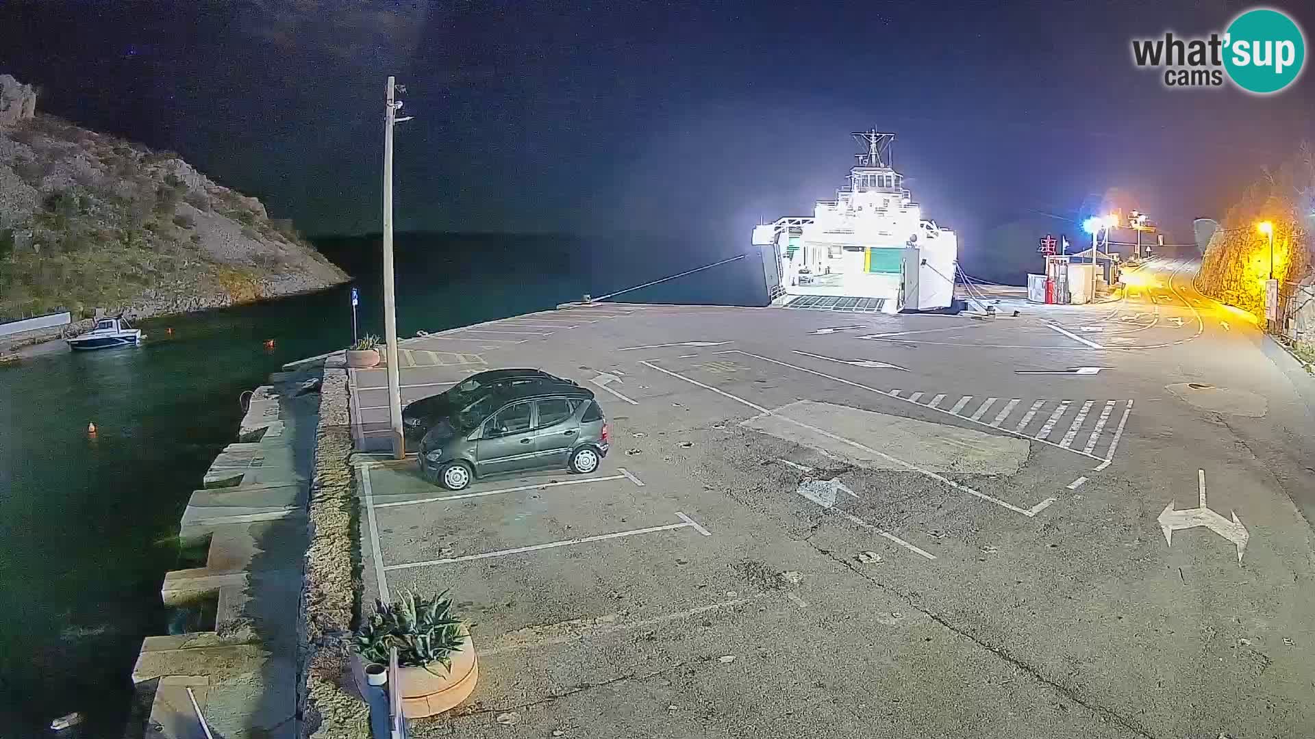 Webcam Fährhafen Prizna – zur Insel Pag