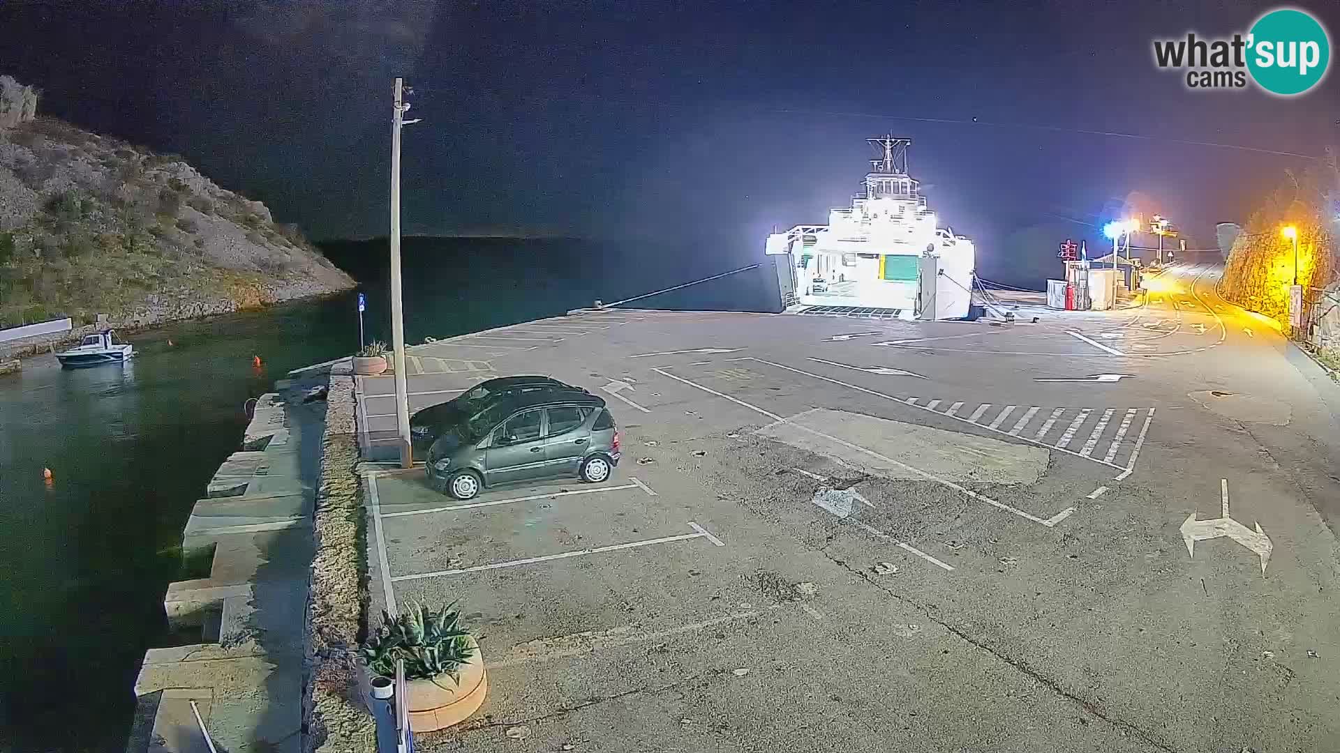 Webcam port de ferry de Prizna – vers l’île de Pag