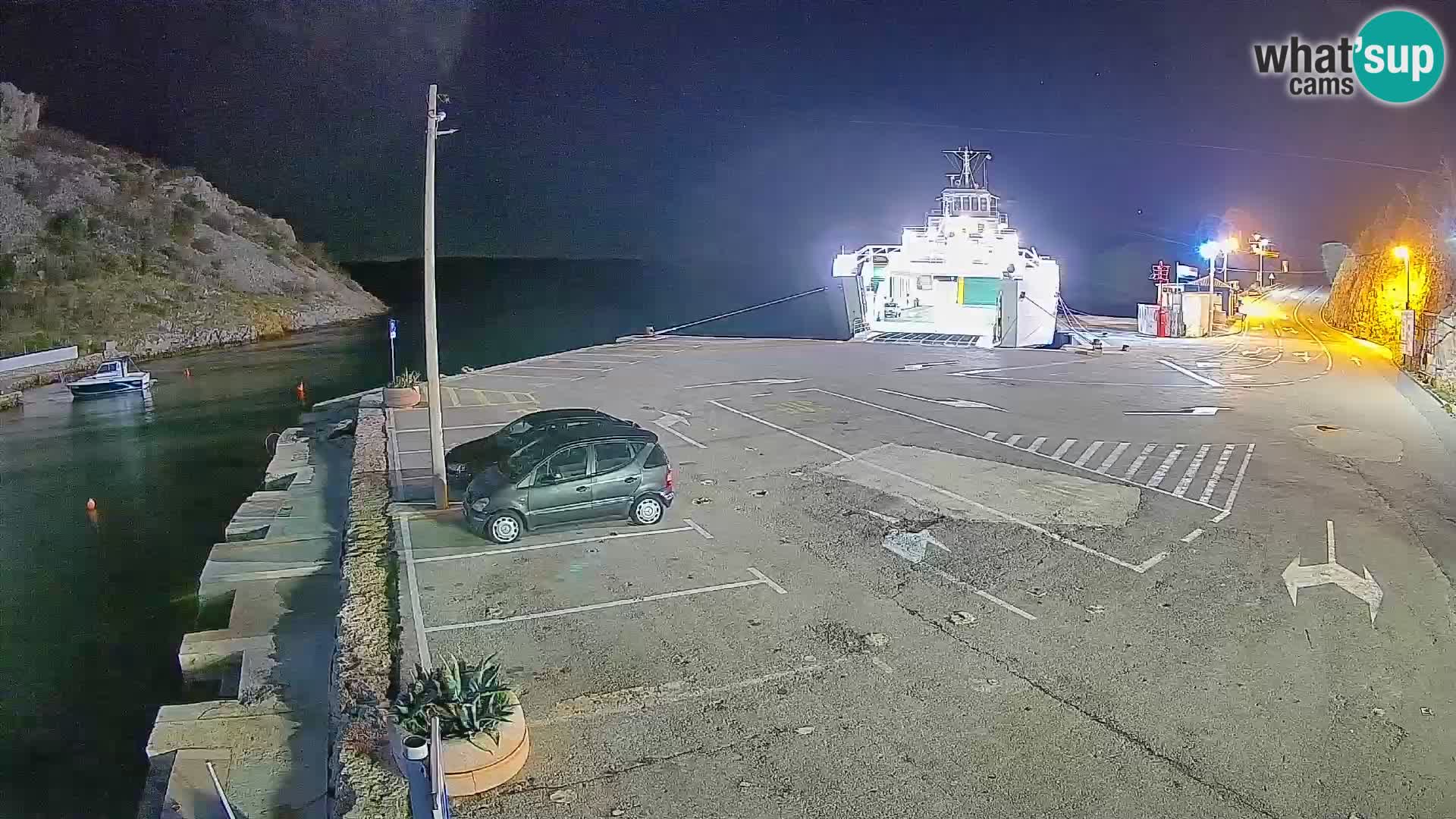Webcam Prizna ferry port to Pag island