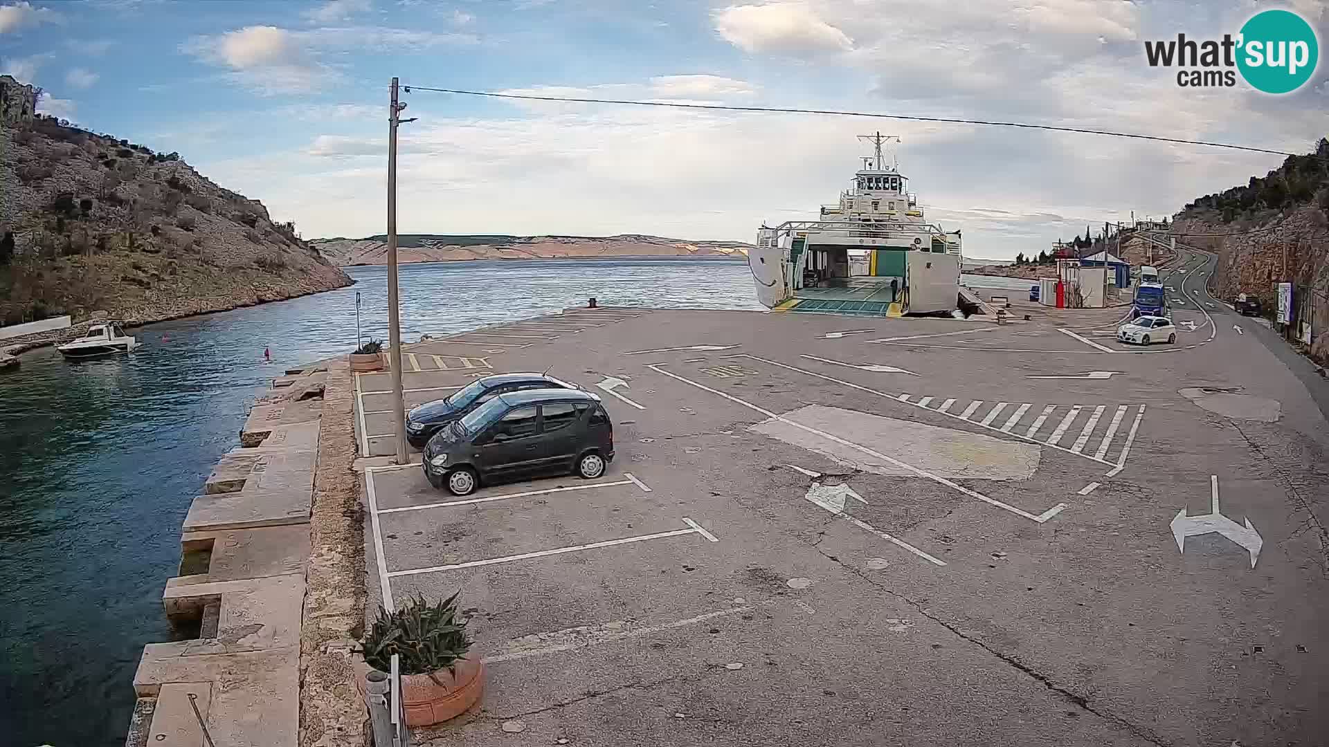 Webcam Fährhafen Prizna – zur Insel Pag