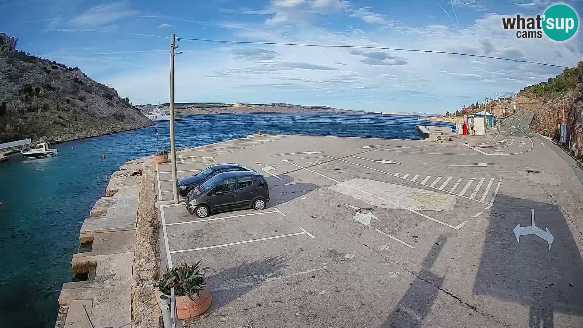 Webcam Fährhafen Prizna – zur Insel Pag