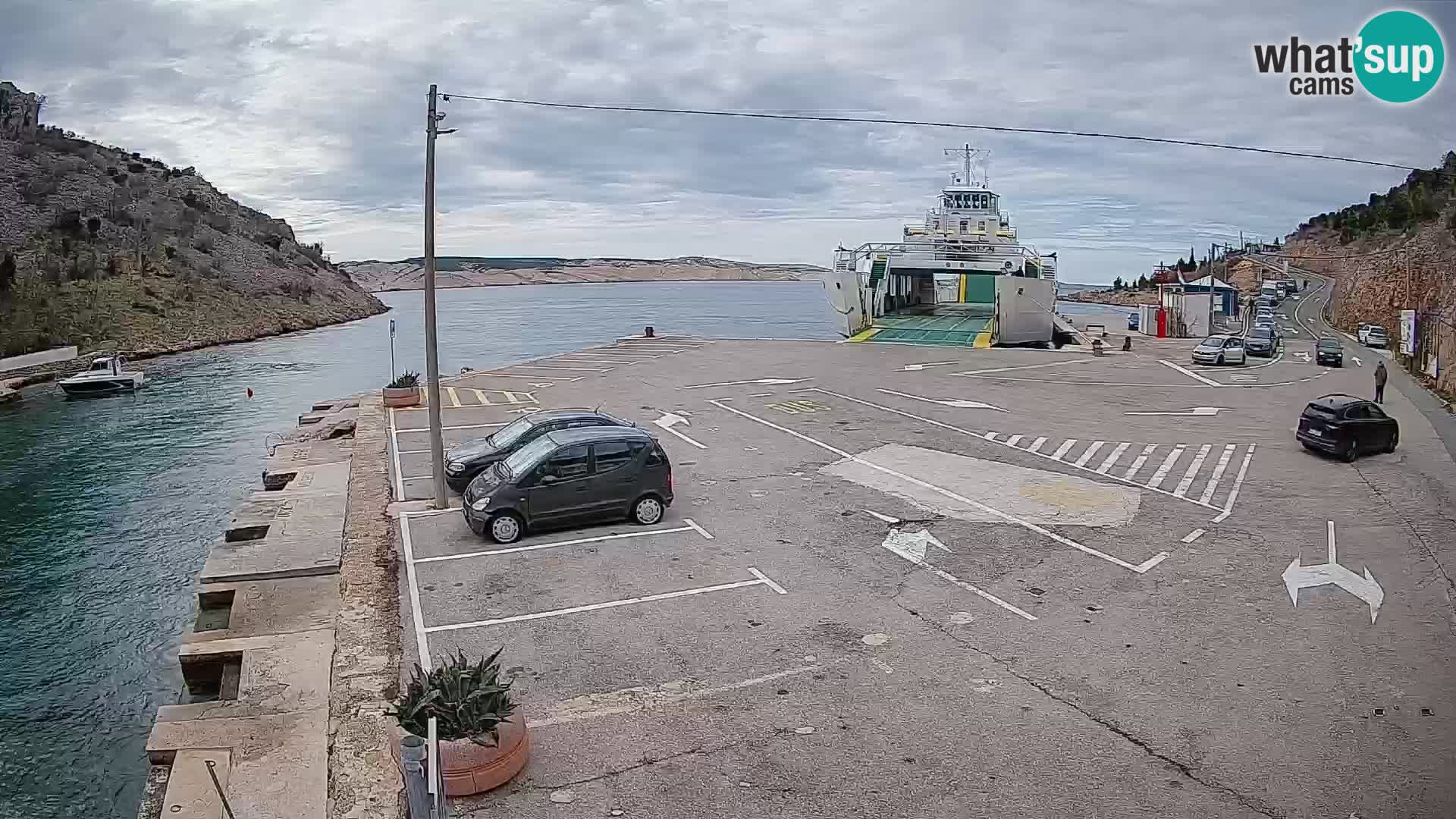 Webcam Fährhafen Prizna – zur Insel Pag
