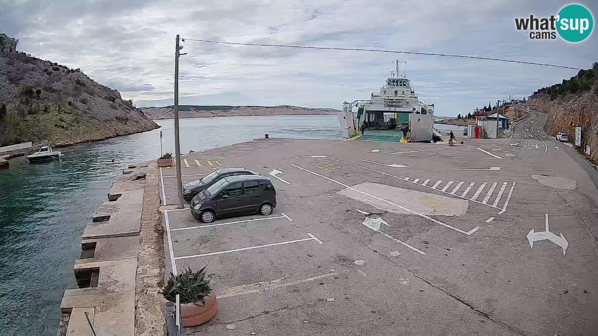 Webcam Fährhafen Prizna – zur Insel Pag