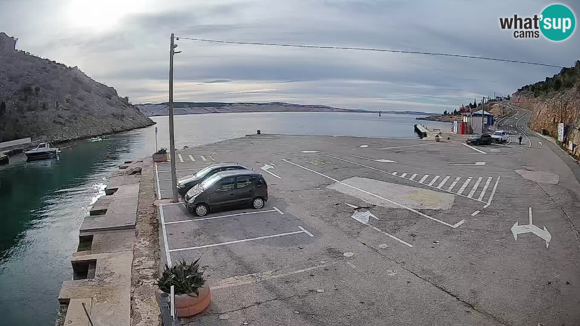 Webcam Fährhafen Prizna – zur Insel Pag