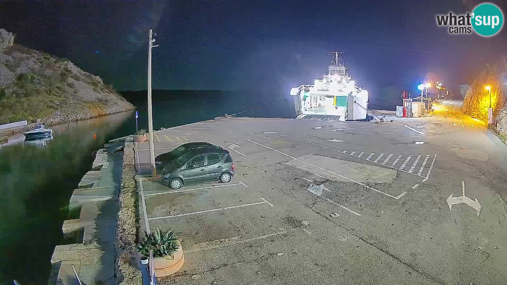 Webcam Prizna ferry port to Pag island