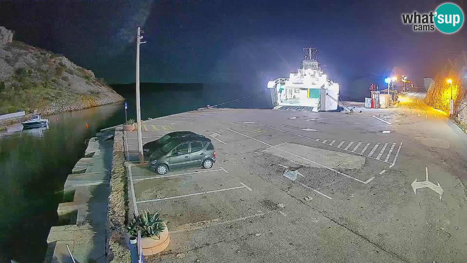 Webcam port de ferry de Prizna – vers l’île de Pag