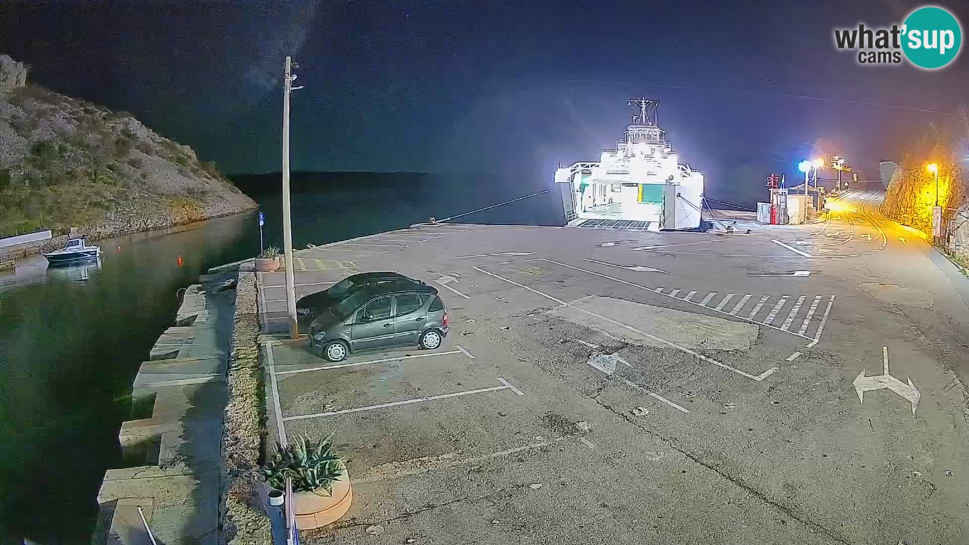 Webcam Prizna ferry port to Pag island