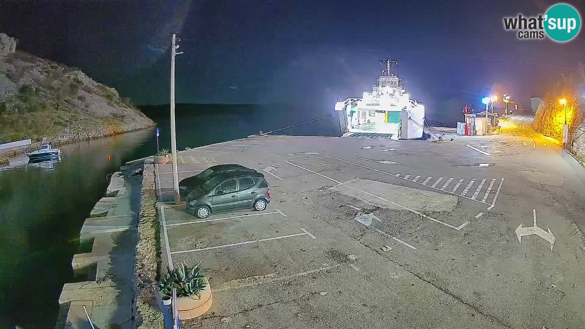 Webcam Prizna ferry port to Pag island
