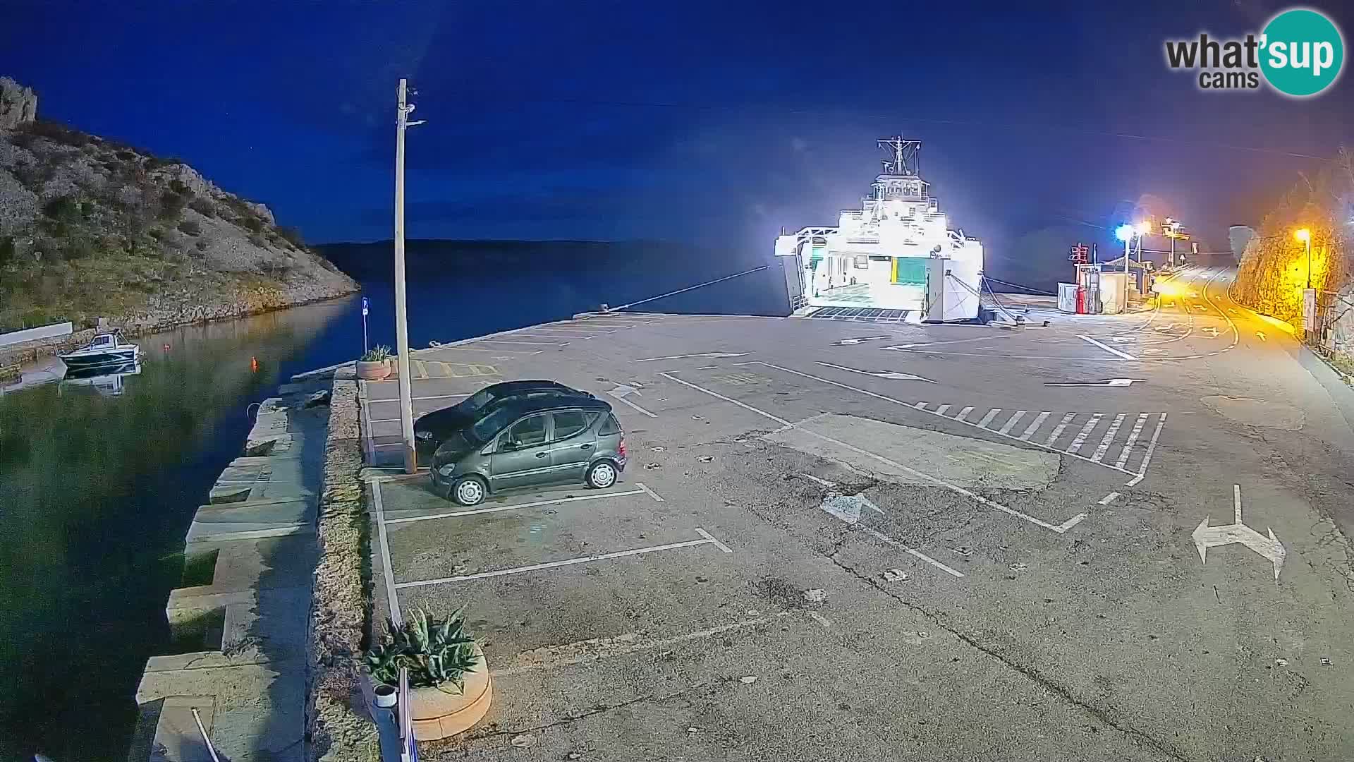 Webcam Fährhafen Prizna – zur Insel Pag