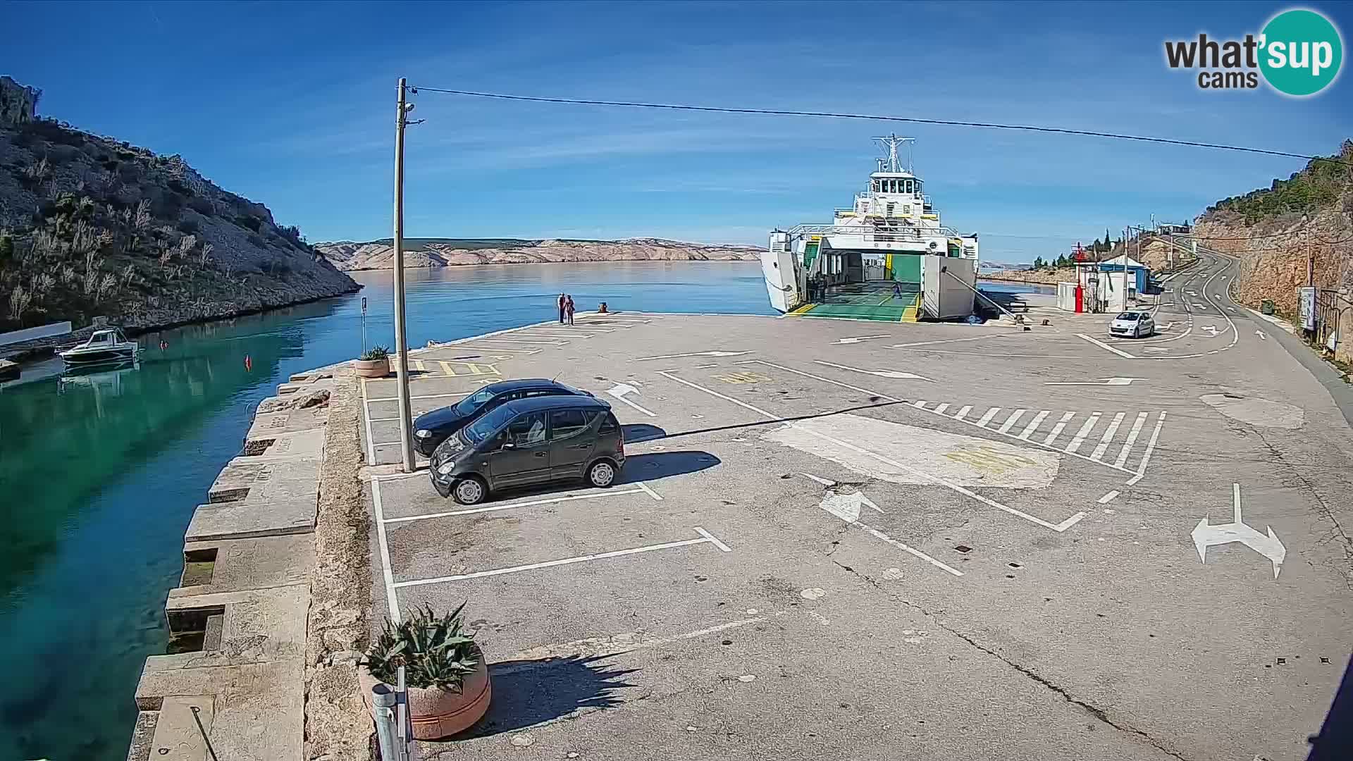 Webcam Fährhafen Prizna – zur Insel Pag
