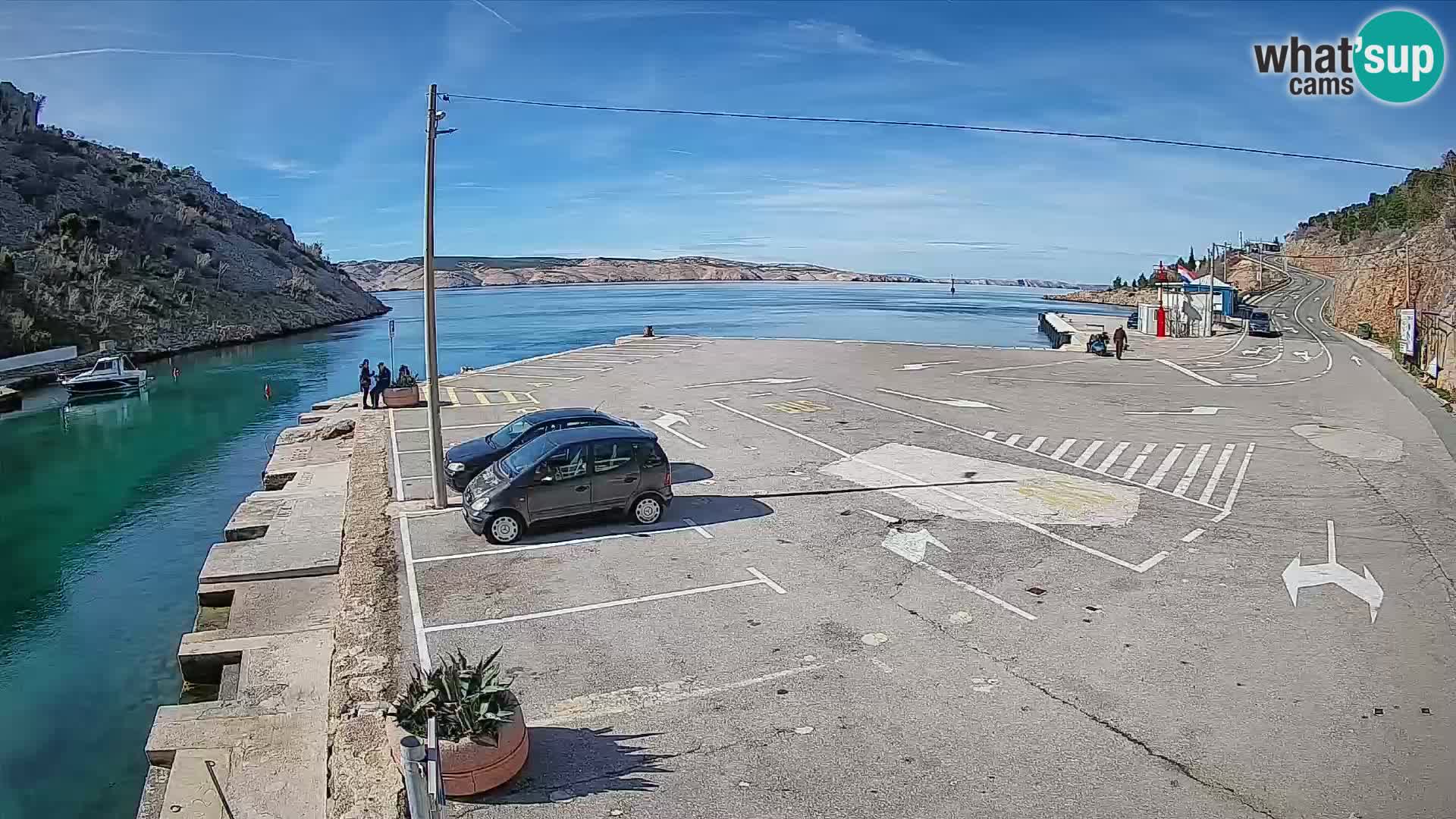 Webcam port de ferry de Prizna – vers l’île de Pag