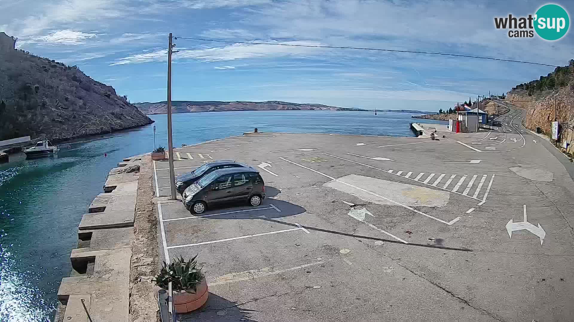 Webcam Prizna ferry port to Pag island