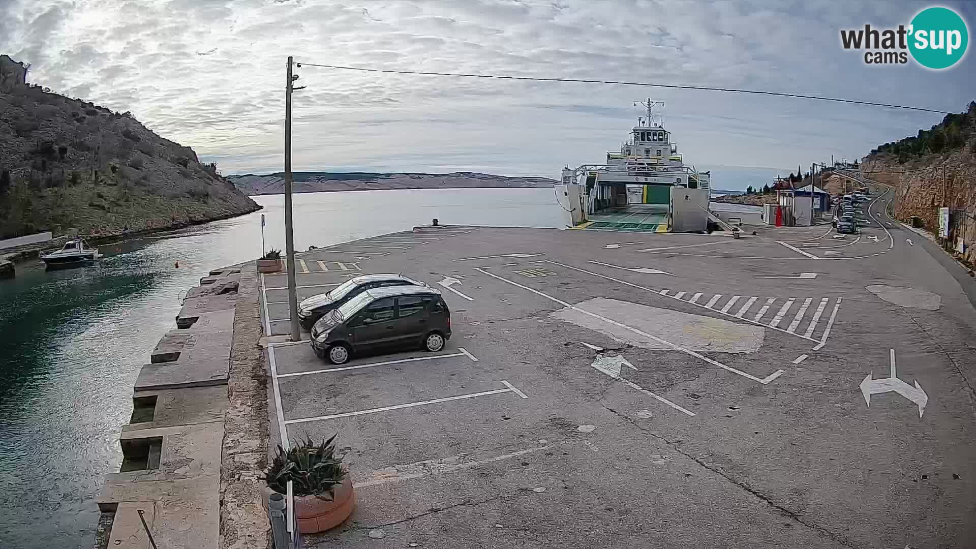Webcam Fährhafen Prizna – zur Insel Pag