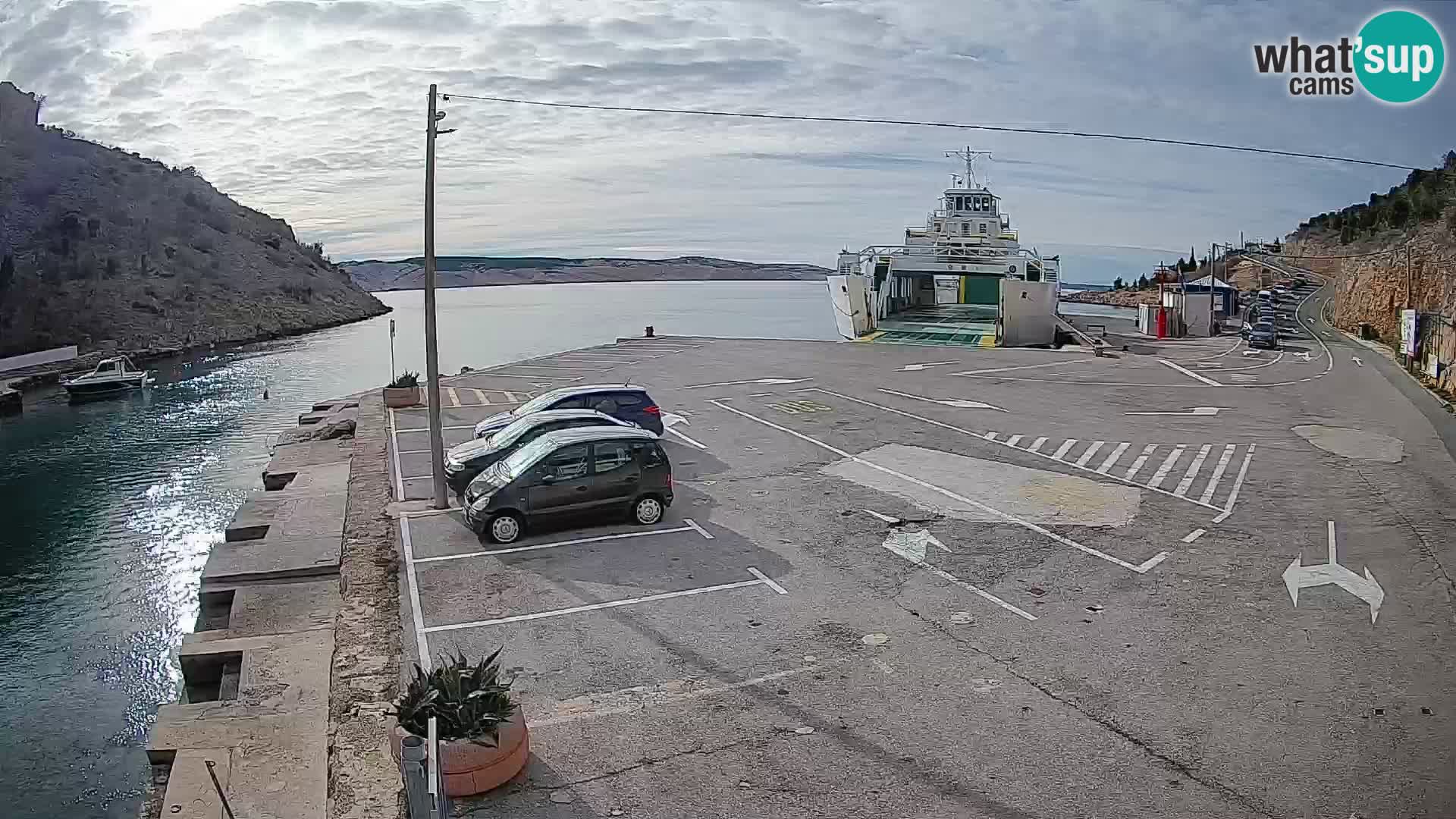 Webcam Fährhafen Prizna – zur Insel Pag