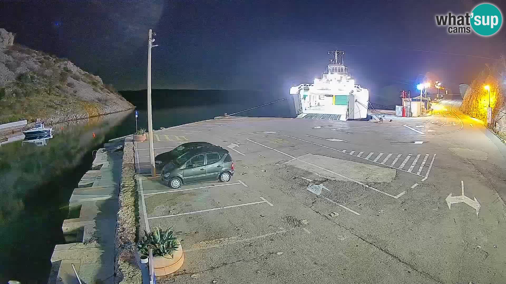 Webcam Prizna ferry port to Pag island