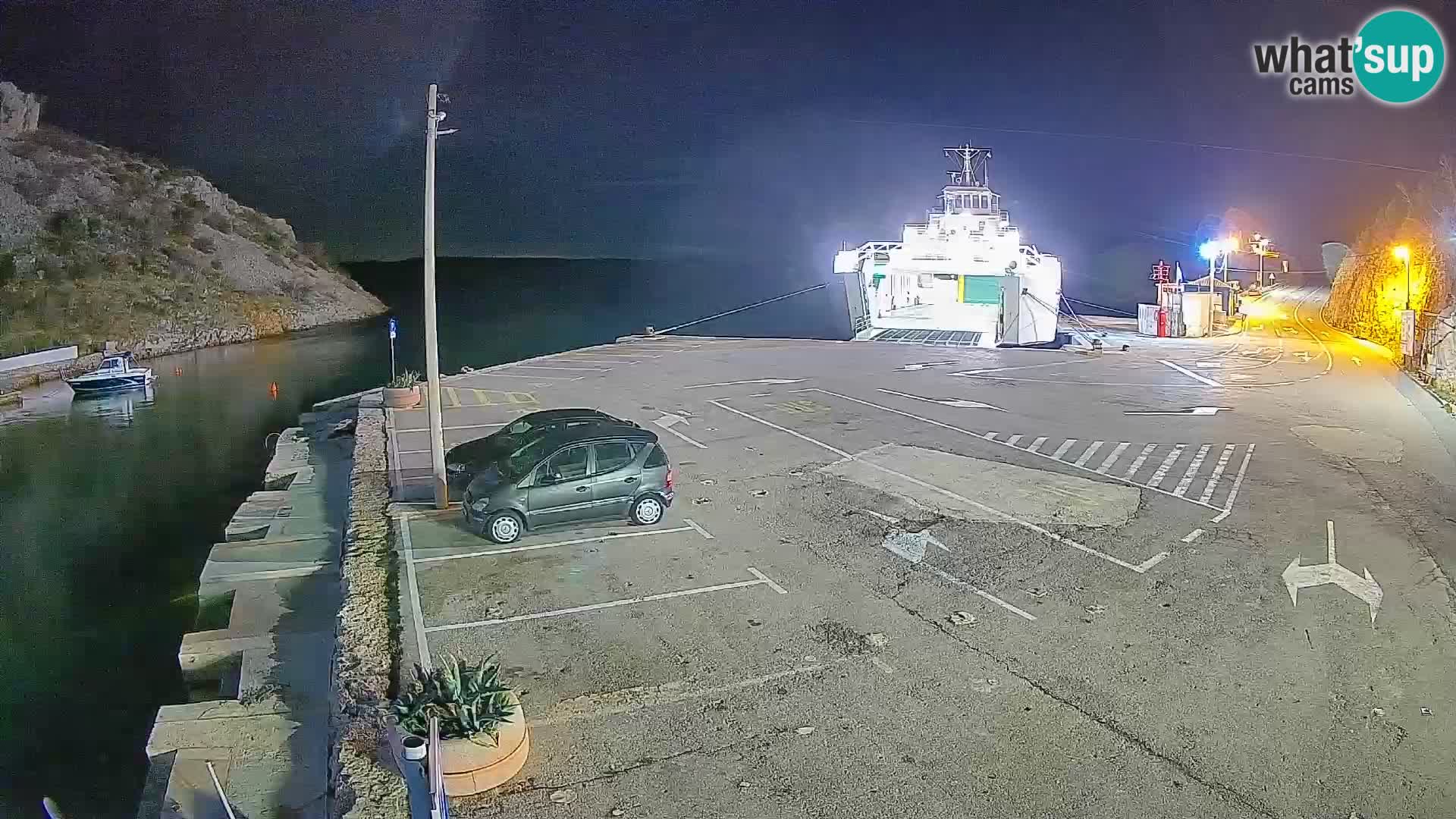 Webcam Prizna ferry port to Pag island