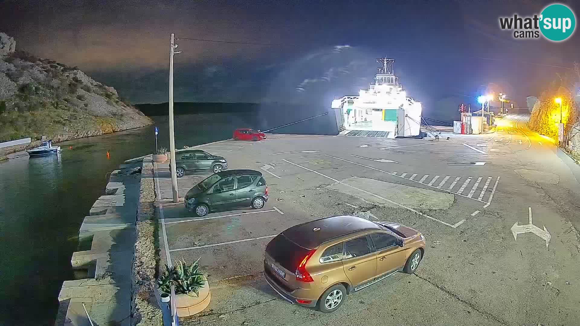 Webcam Prizna ferry port to Pag island