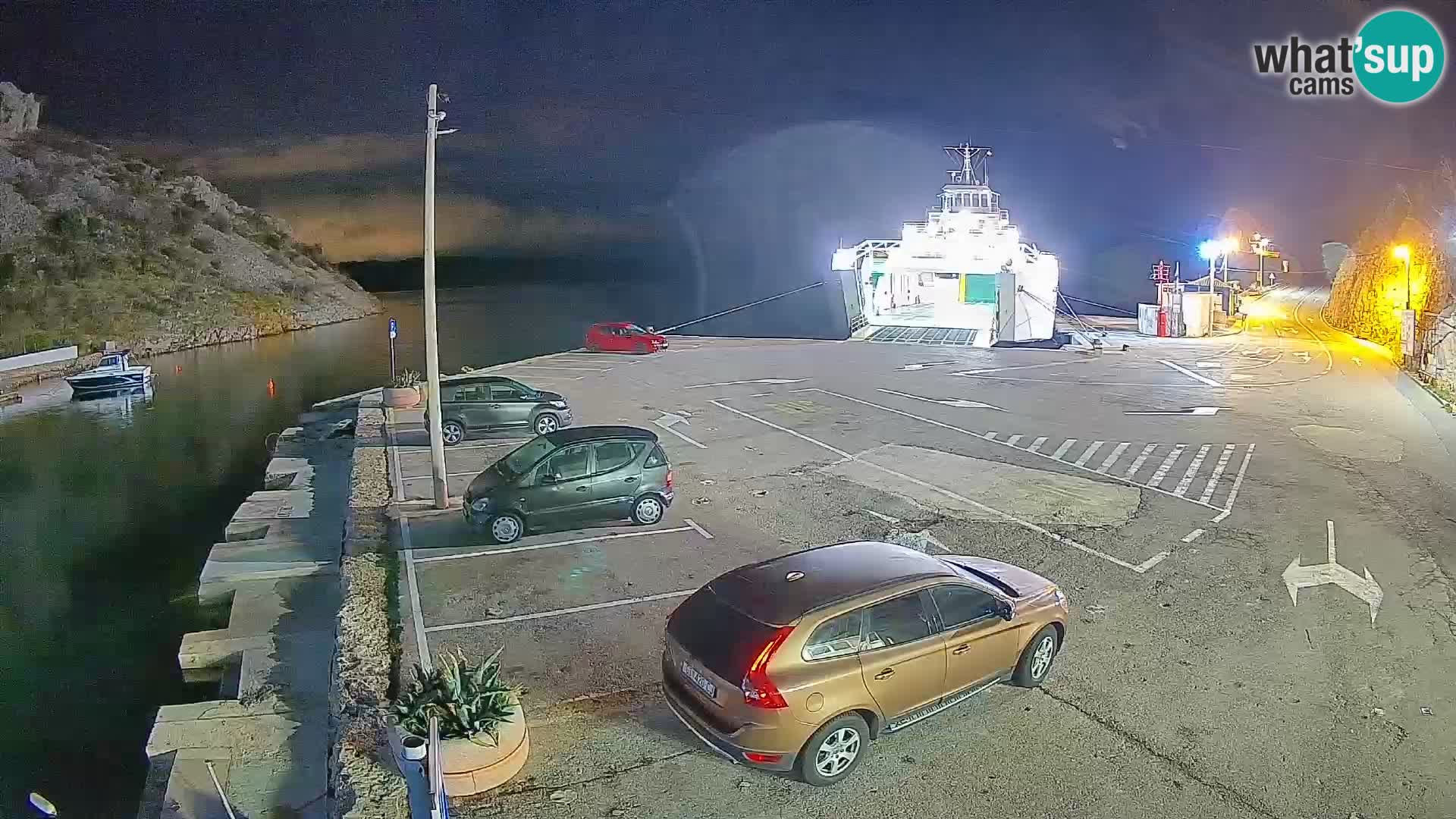 Webcam Fährhafen Prizna – zur Insel Pag