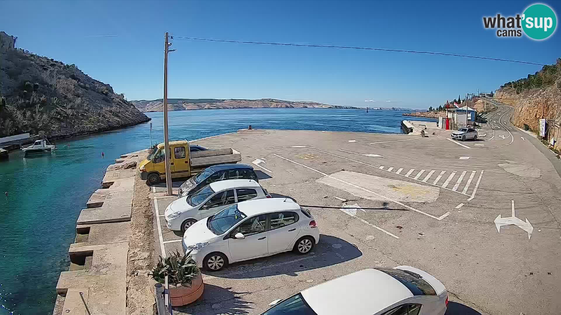 Webcam Fährhafen Prizna – zur Insel Pag