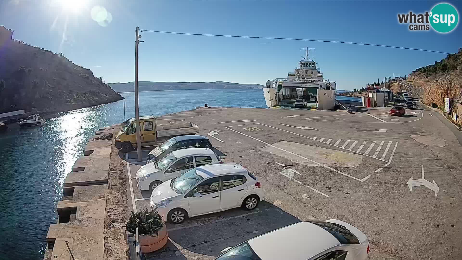 Webcam Prizna ferry port to Pag island
