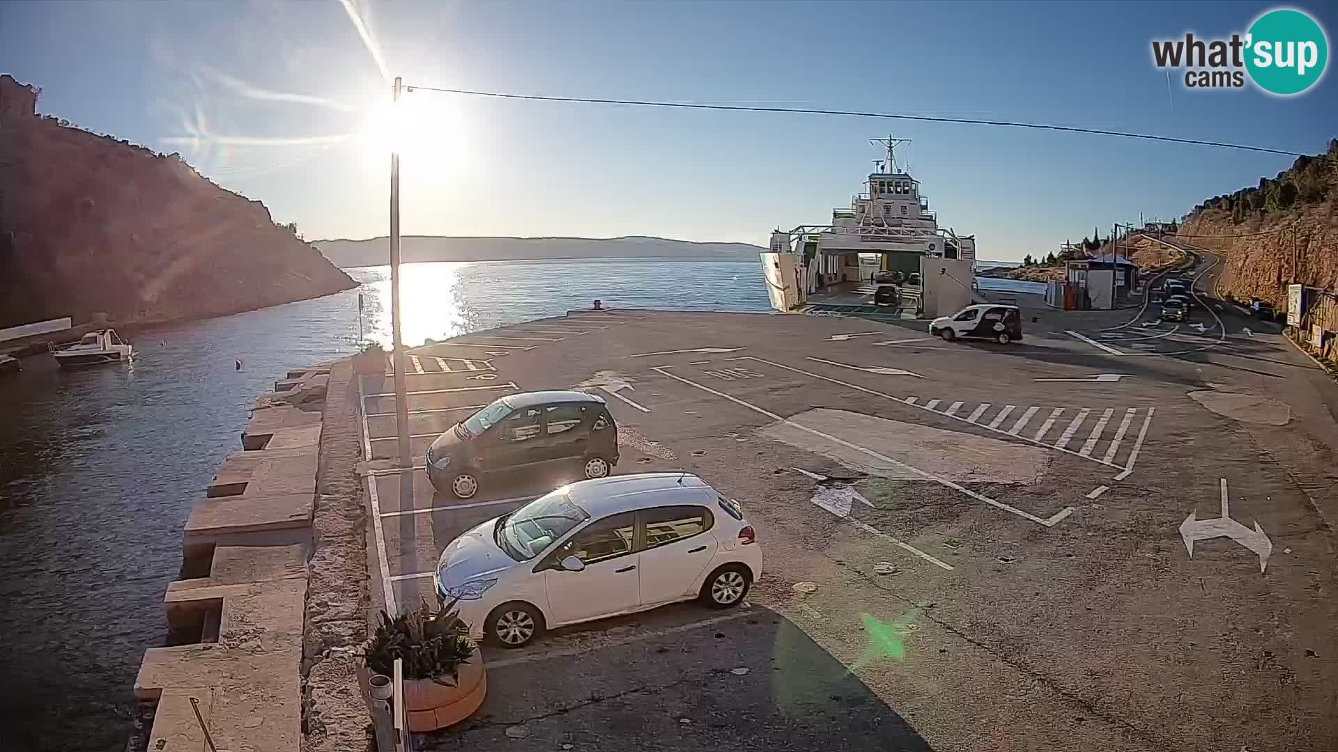 Webcam Prizna ferry port to Pag island
