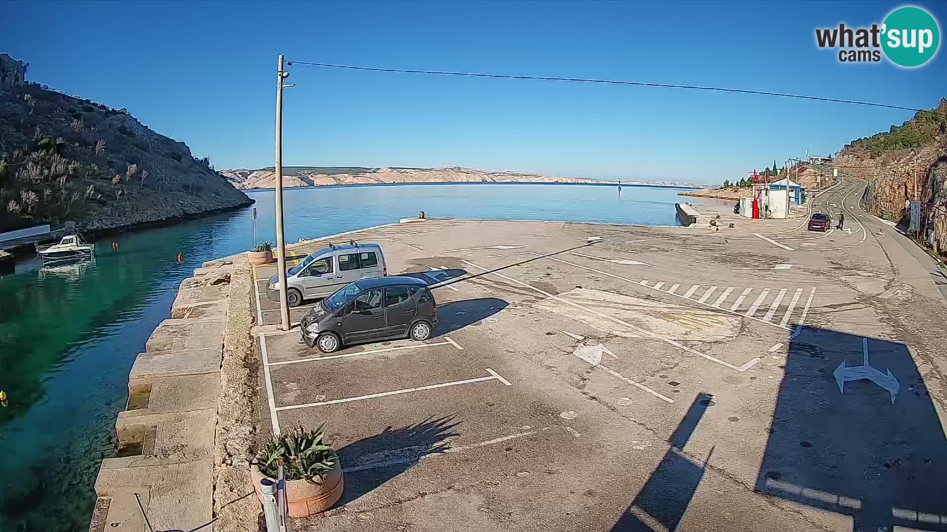Webcam Fährhafen Prizna – zur Insel Pag