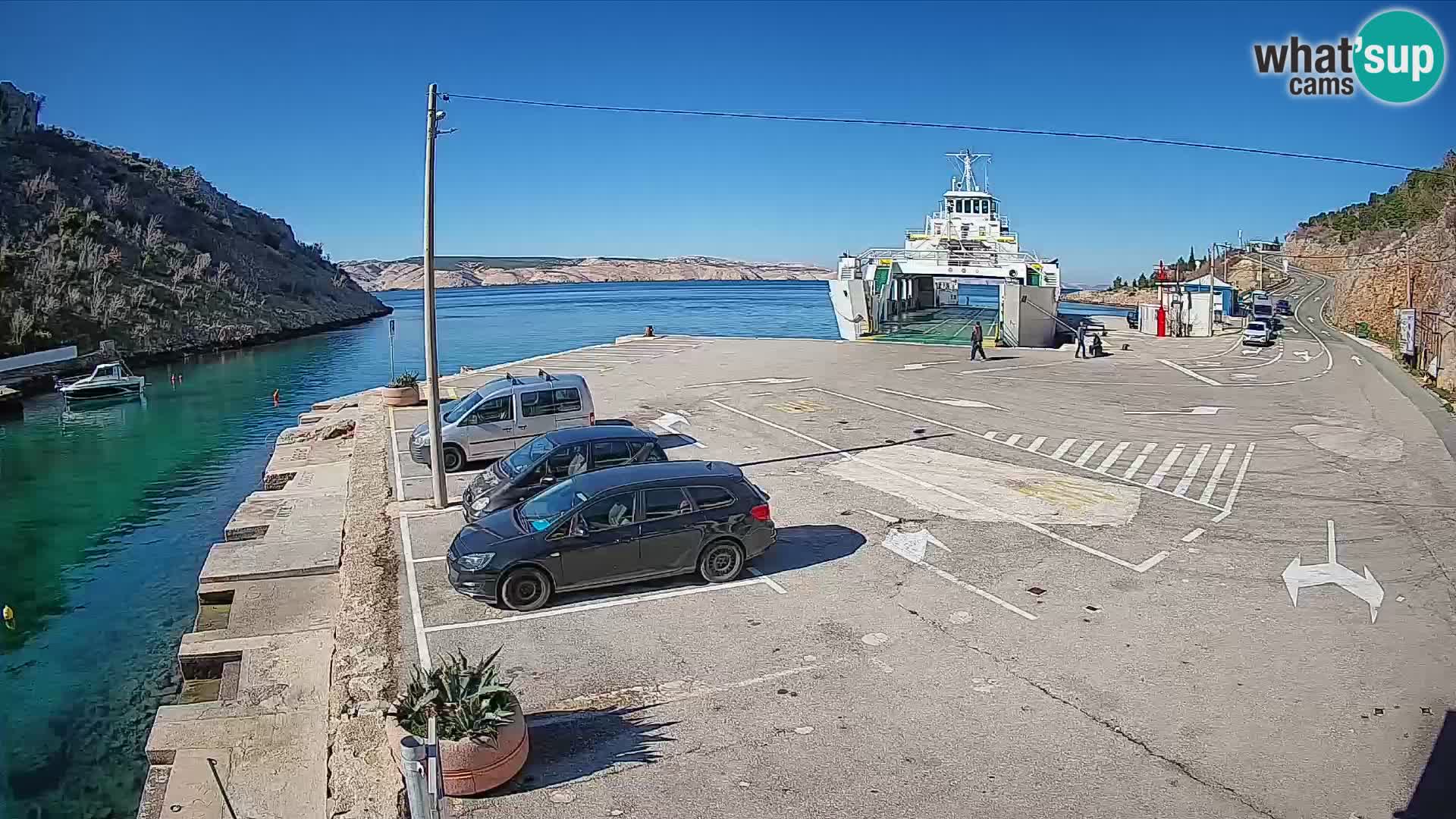 Webcam port de ferry de Prizna – vers l’île de Pag