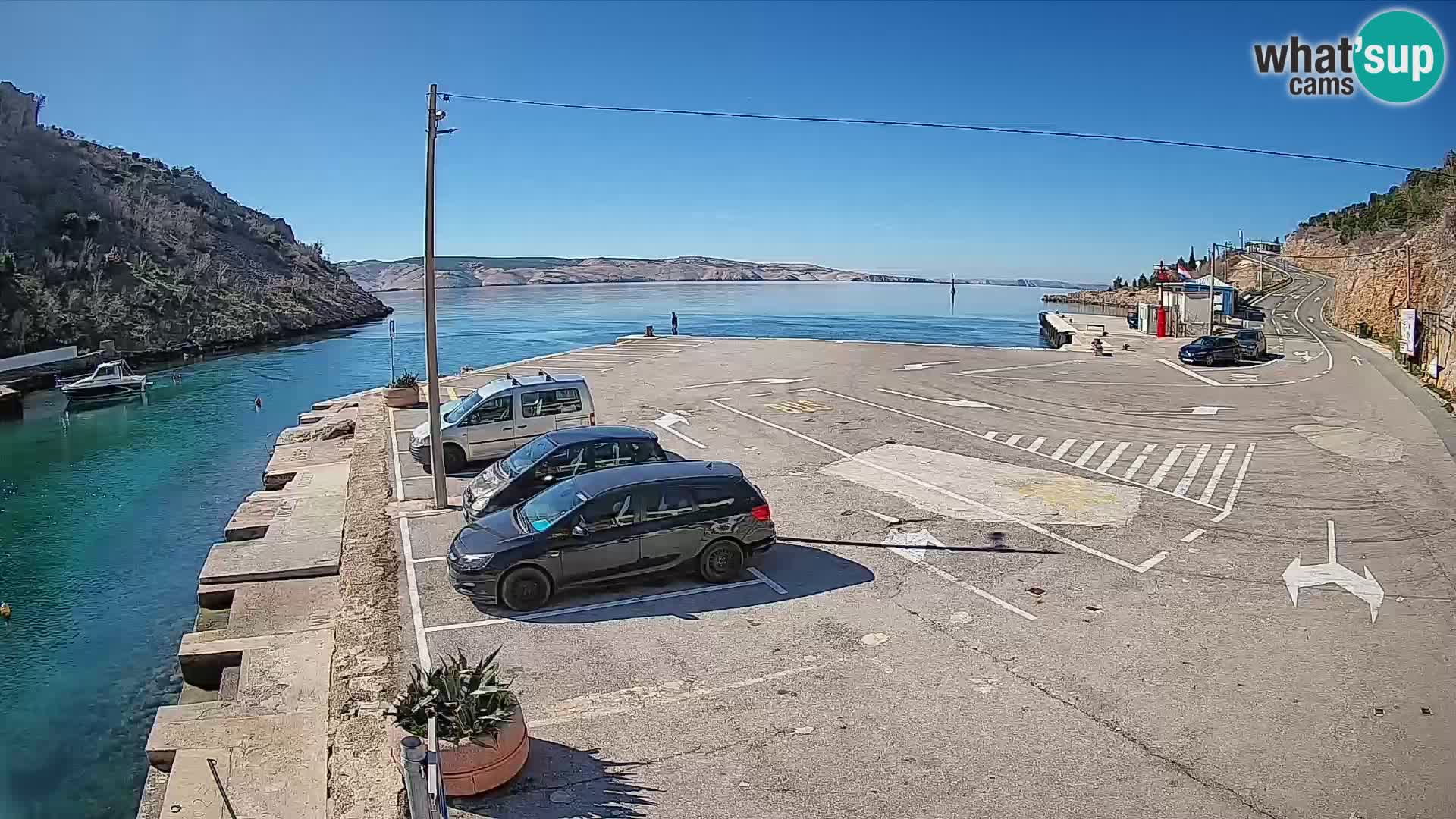 Webcam Fährhafen Prizna – zur Insel Pag