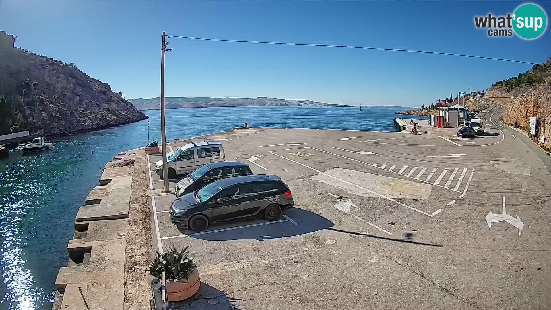 Webcam Prizna ferry port to Pag island