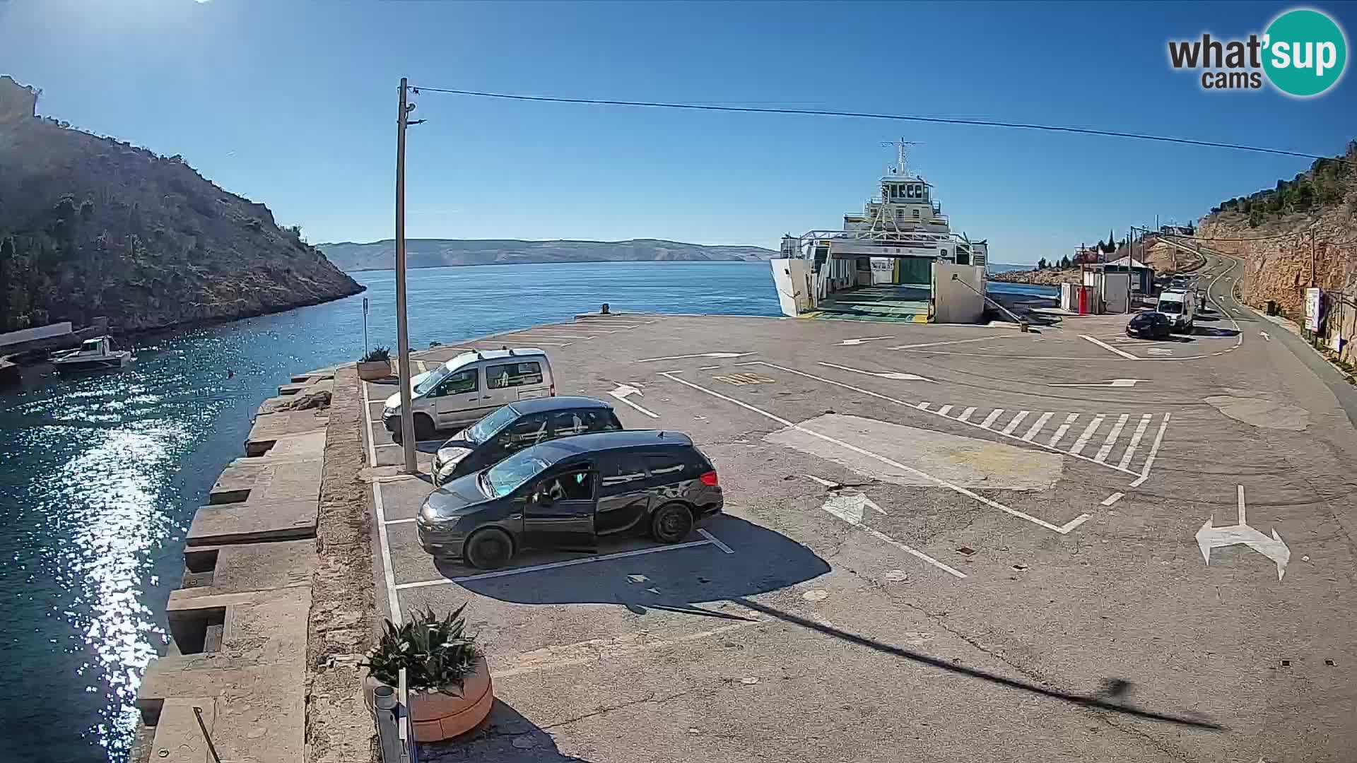 Webcam Fährhafen Prizna – zur Insel Pag