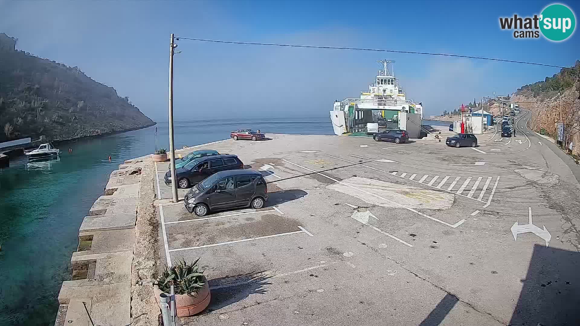 Webcam Fährhafen Prizna – zur Insel Pag