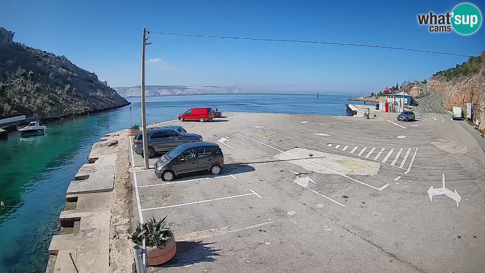Webcam port de ferry de Prizna – vers l’île de Pag