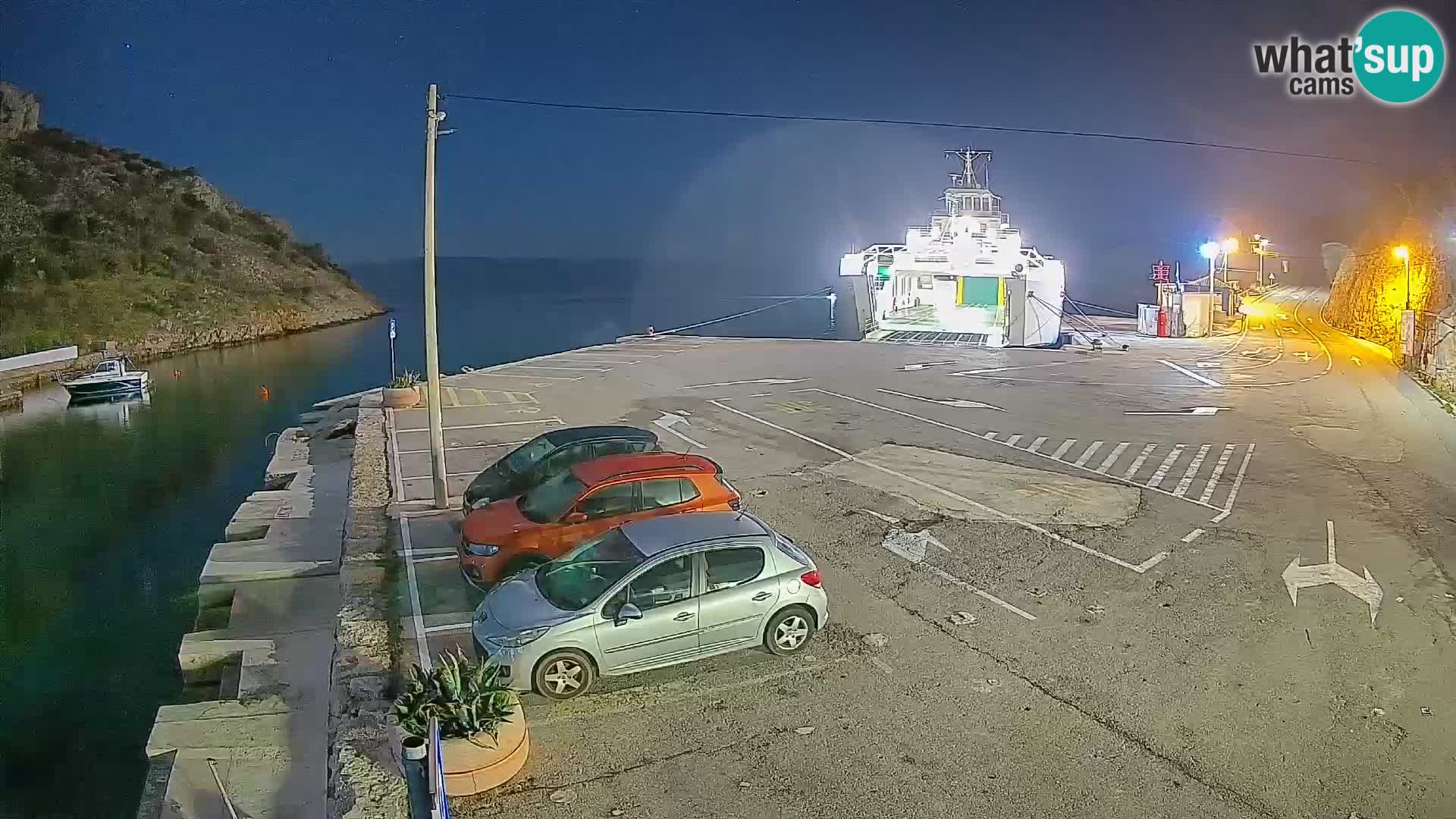 Webcam Fährhafen Prizna – zur Insel Pag