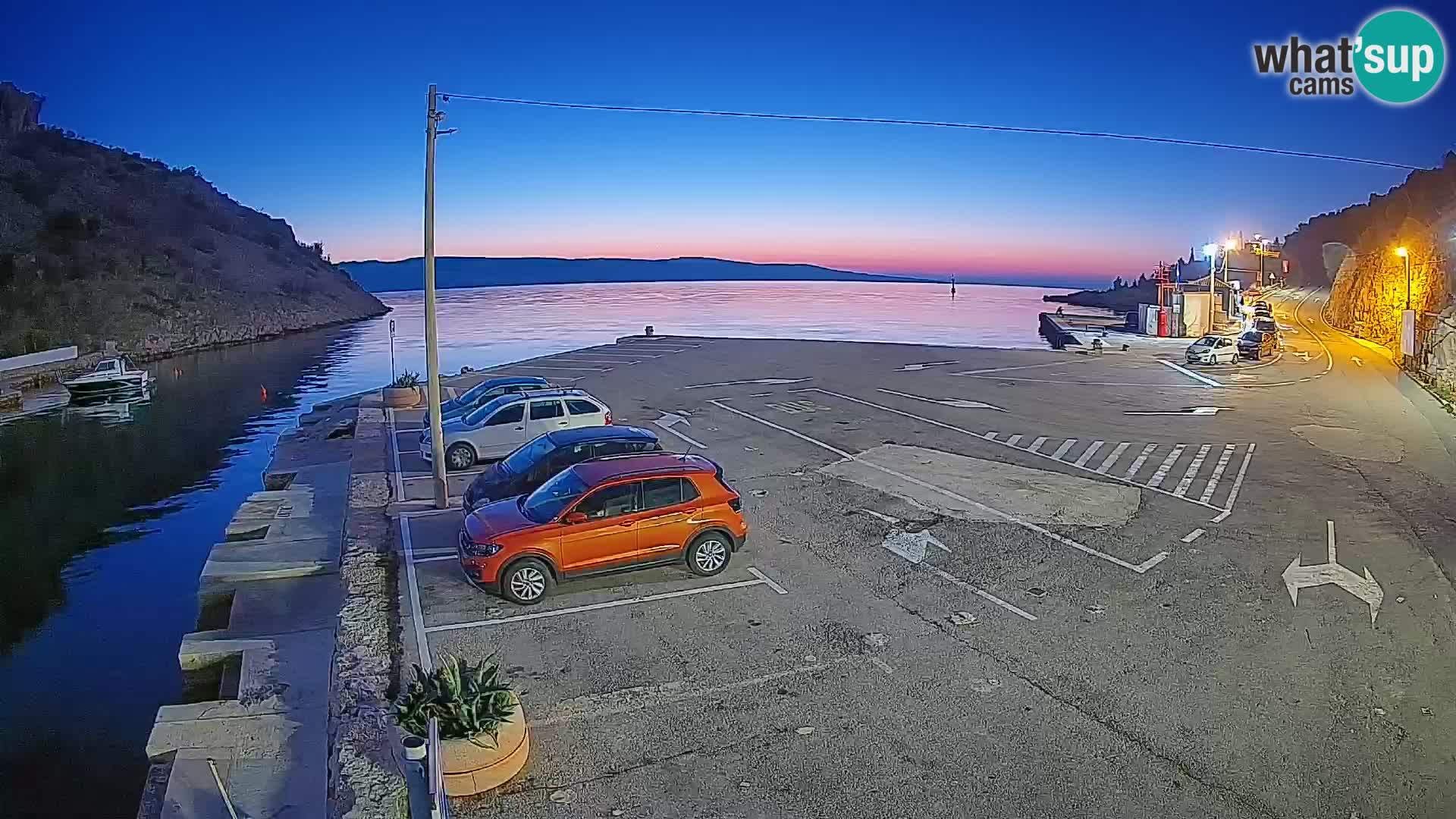 Webcam port de ferry de Prizna – vers l’île de Pag