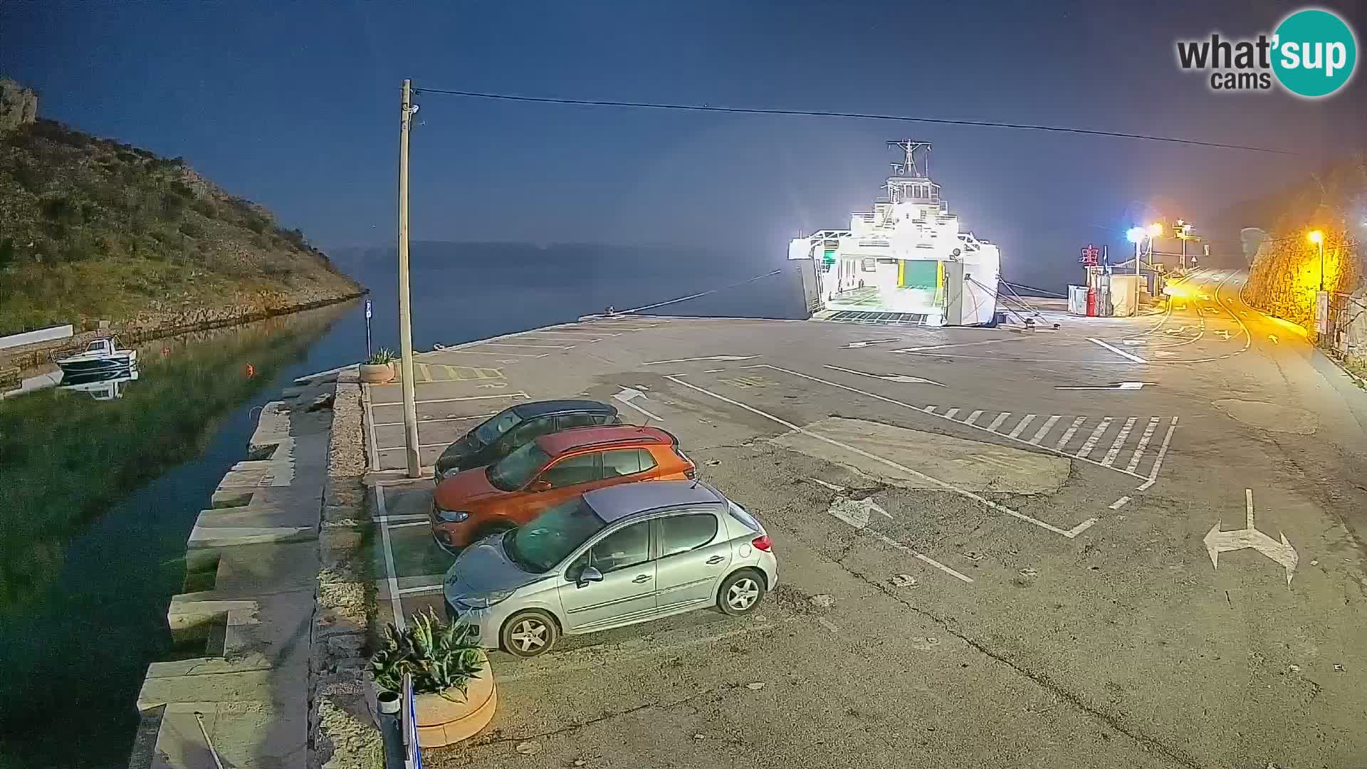 Webcam Prizna ferry port to Pag island