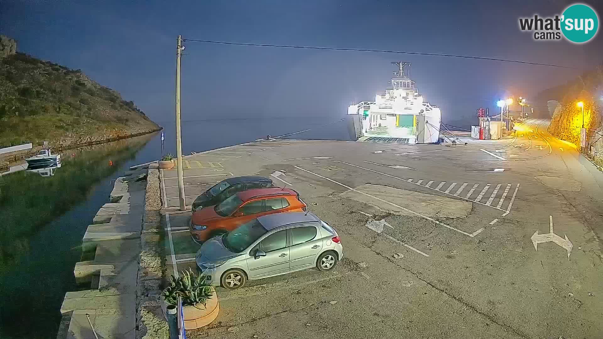 Webcam port de ferry de Prizna – vers l’île de Pag