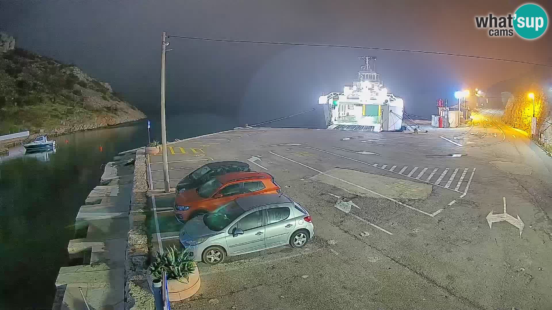 Webcam Prizna ferry port to Pag island