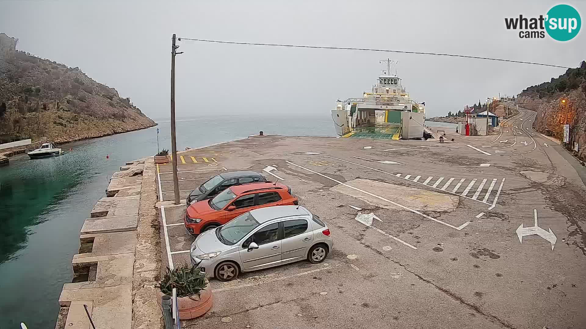 Webcam Fährhafen Prizna – zur Insel Pag