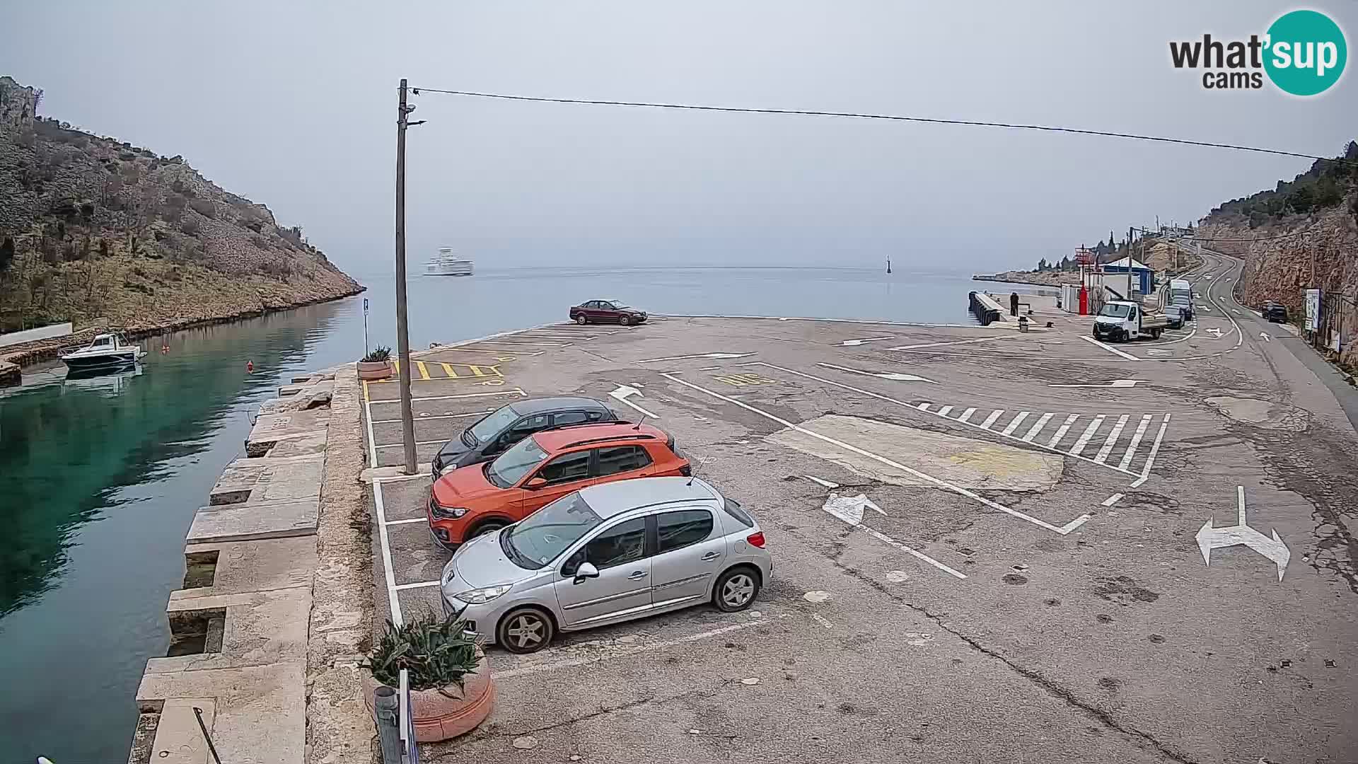 Webcam Fährhafen Prizna – zur Insel Pag