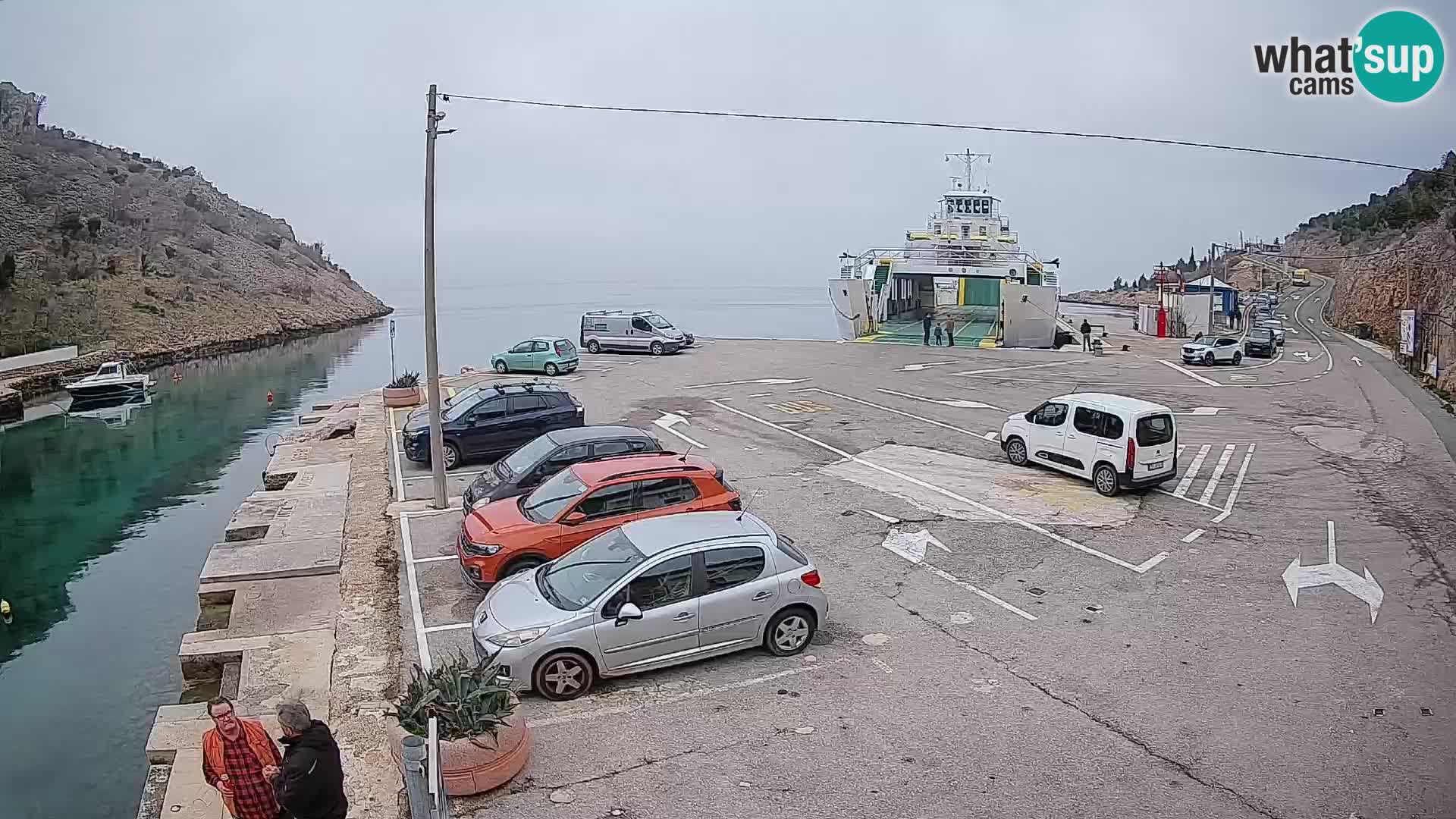Webcam port de ferry de Prizna – vers l’île de Pag