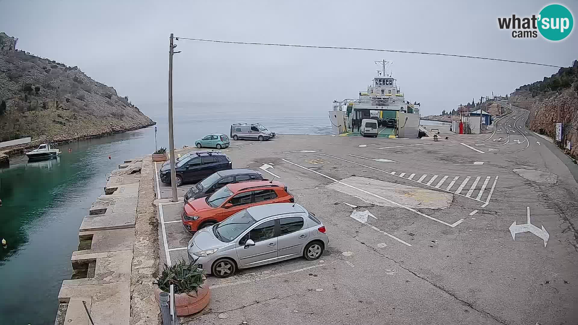 Webcam Prizna ferry port to Pag island