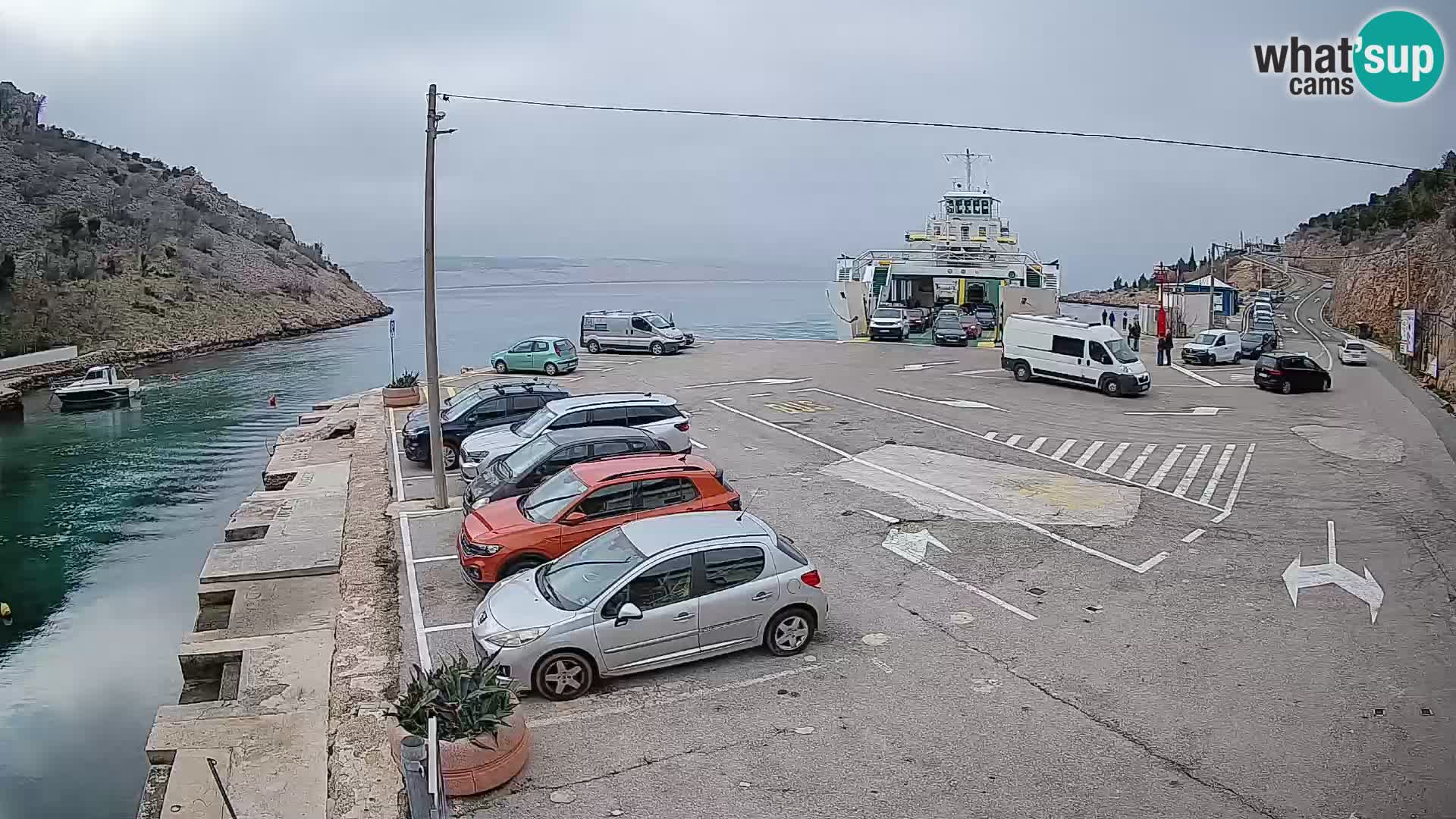 Webcam port de ferry de Prizna – vers l’île de Pag